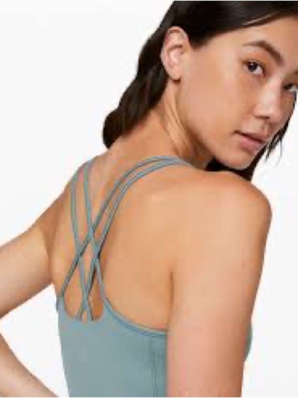 Halara Strappy Back Active Dress with separate shorts - Sage Green